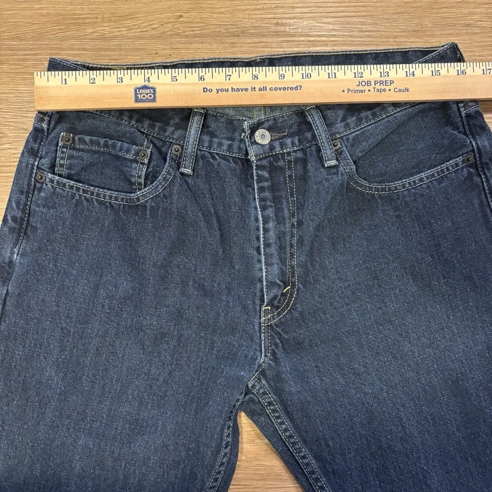 Levis 559 Mens 33x34 Relaxed Straight Leg Jeans Dark‎ Wash Blue Cotton Denim